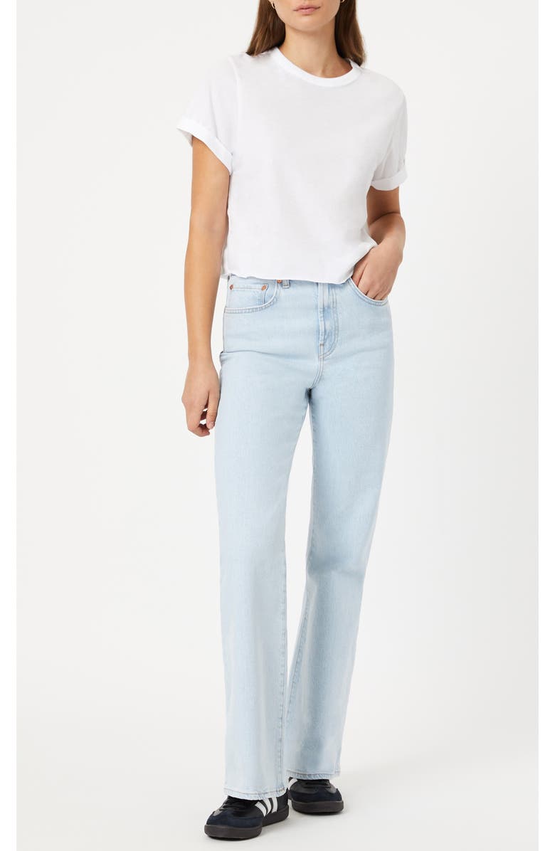 Mavi Jeans Raw Hem Crop T-Shirt, Alternate, color, White