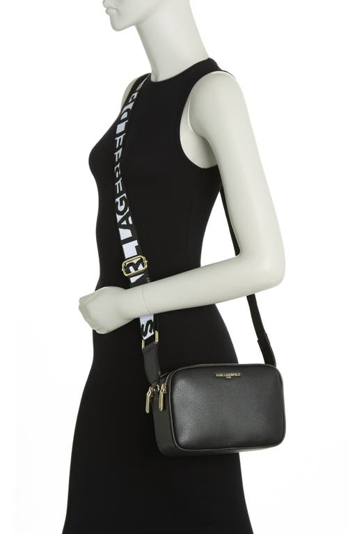Karl Lagerfeld Paris Maybelle Camera Crossbody Bag In Black/gold