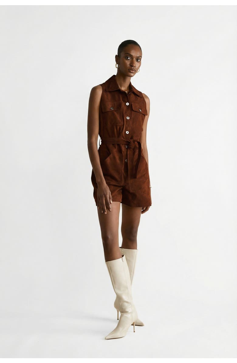 FURNIQ UK Alina Suede Romper, Alternate, color, 