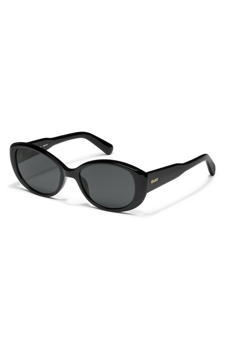 QUAY On Brand 55mm Round Sunglasses, Alternate, color, Black/ Smoke