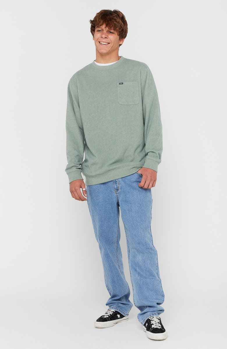 Rip Curl Grid Crewneck Pocket Sweatshirt, Alternate, color, Cactus Green