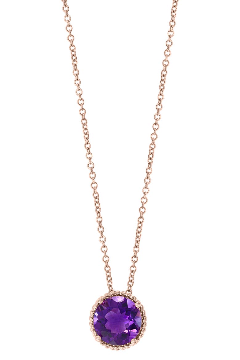 Amethyst Pendant Necklace, Main, color, PURPLE
