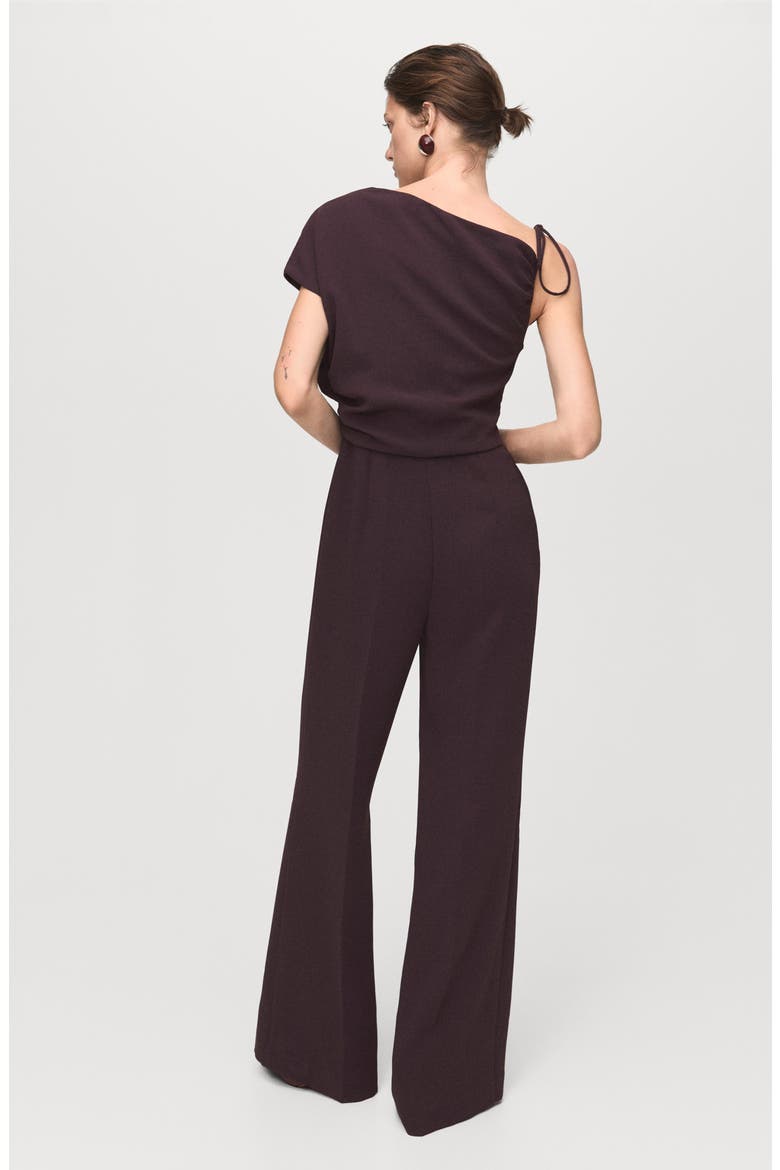 Asymmetric Wide Leg Jumpsuit, Alternate, color, BROWN