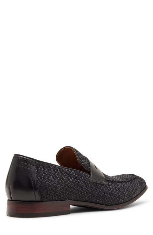 Steve Madden Jules Herringbone Penny Loafer In Black