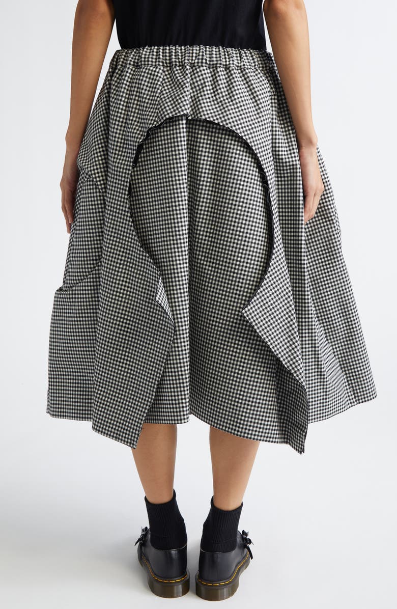 Comme des Garçons Gingham Wool Gabardine Skirt, Alternate, color, Black/ Ecru