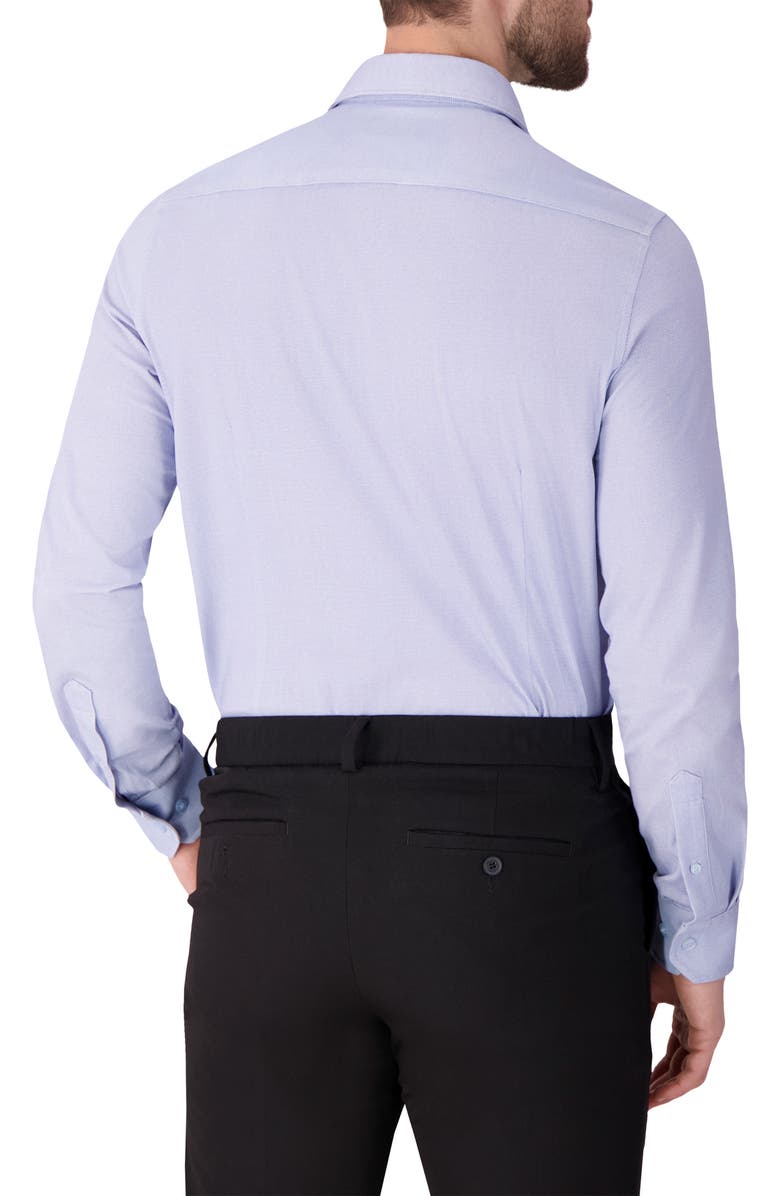 Victor Emmanuel Regular Fit Pin Dot Knit Cotton Dress Shirt, Alternate, color, Light Blue