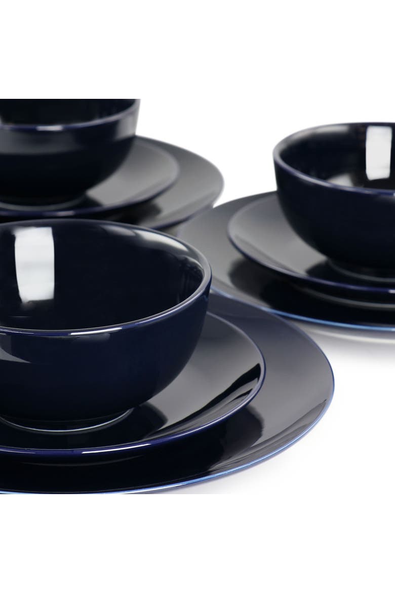 Luna 18 Piece Porcelain Dinnerware Set, Alternate, color, Blue