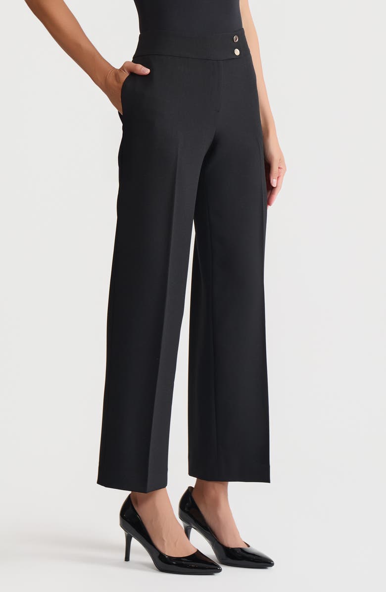 KASPER Extended Button Tab Pants, Alternate, color, Black