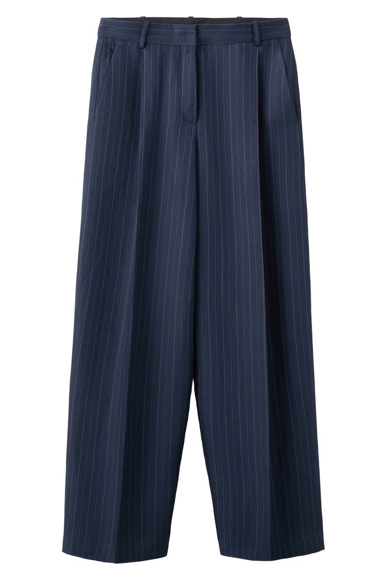 Pinstripe Suit Pants, Alternate, color, NAVY