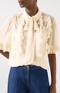 LK Bennett Corissa Ruffle Chiffon Button-Up Shirt