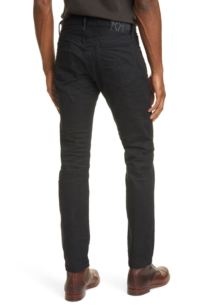 RRL Slim Fit Selvedge Jeans, Alternate, color, BLACK