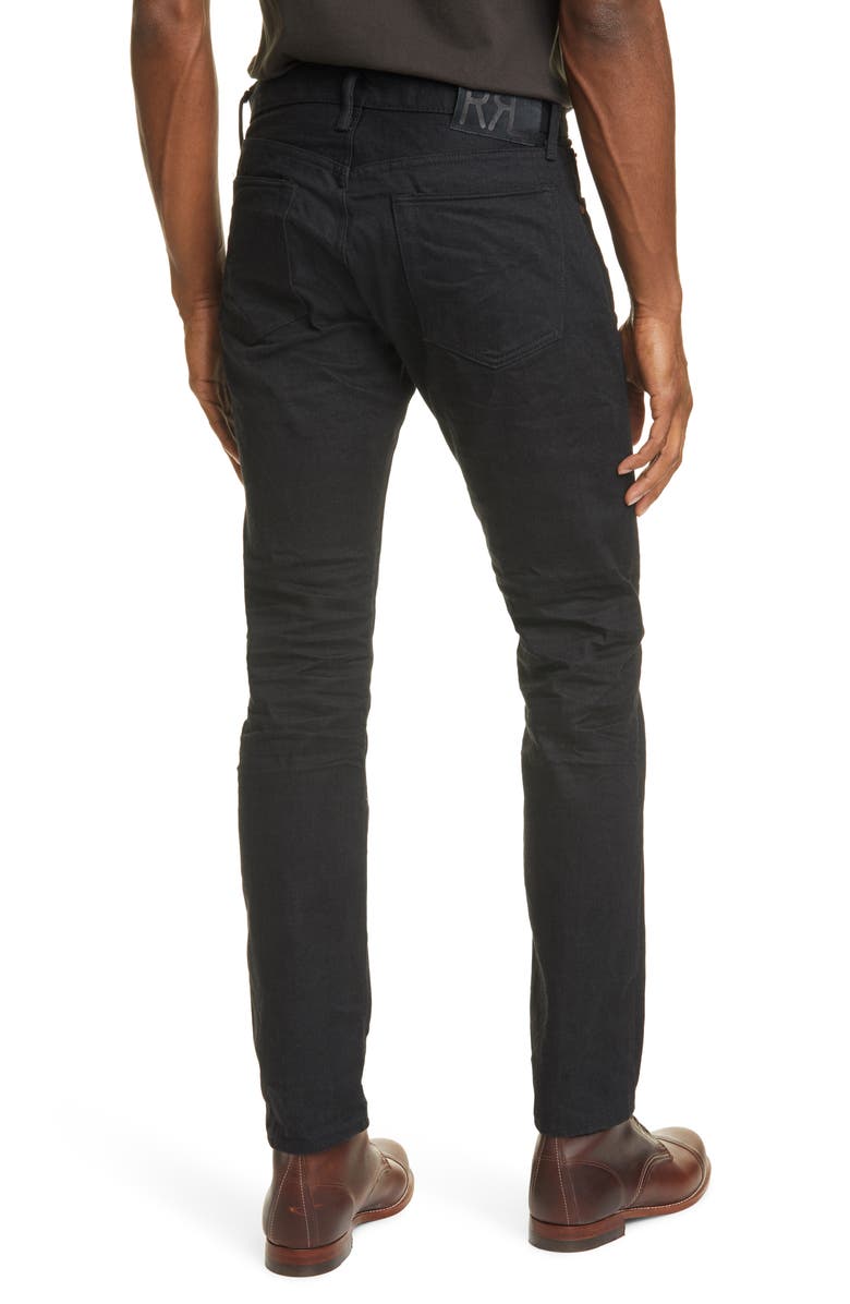 Double RL RRL Slim Fit Selvedge Jeans, Alternate, color, Black