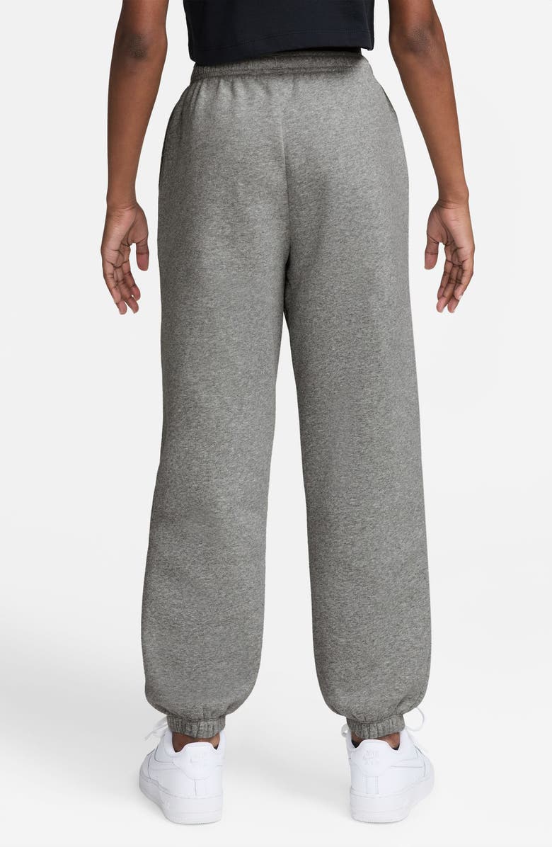 Nike Kids' Sportswear Studio Fleece Loose Pants, Alternate, color, Dark Grey Heather/ Grey/ White