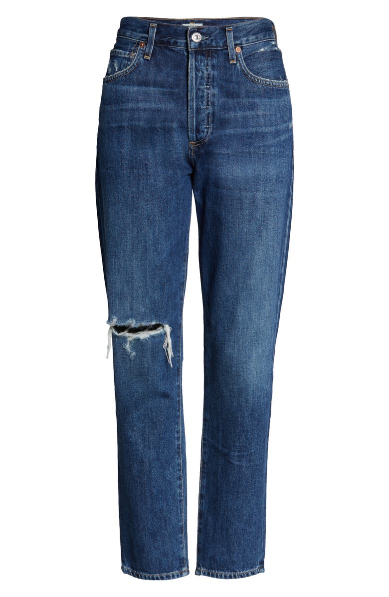Citizens of Humanity Liya High Waist Ripped Slim Jeans, Alternate, color,