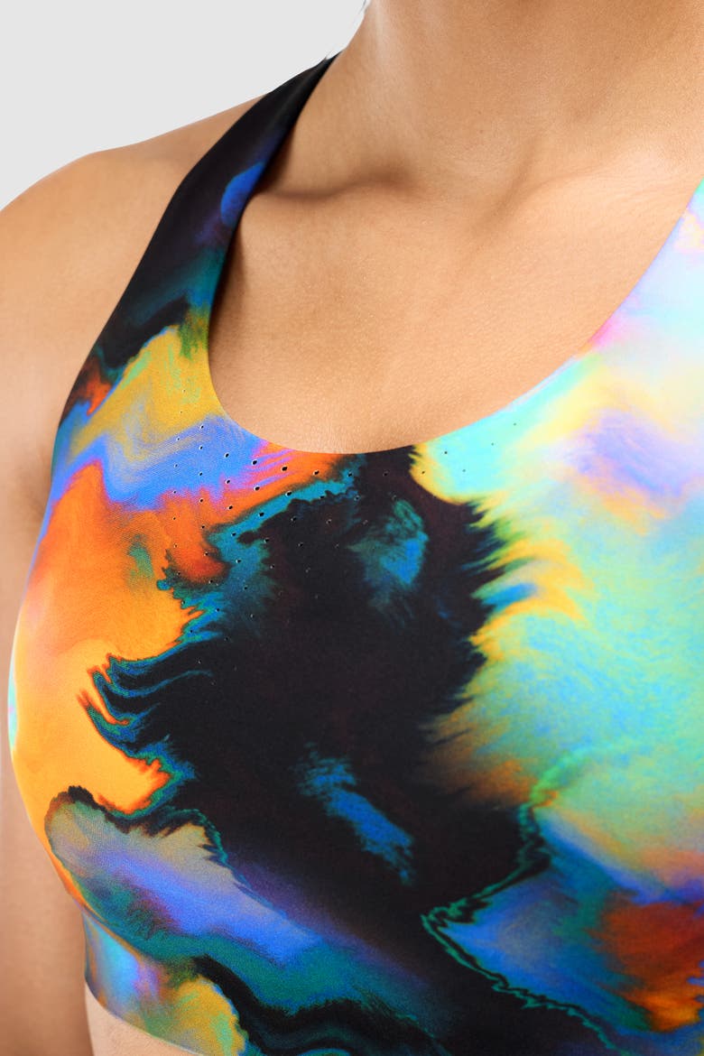 Printed PaceForm Laser Perforated Bra, Alternate, color, Heatmap Print