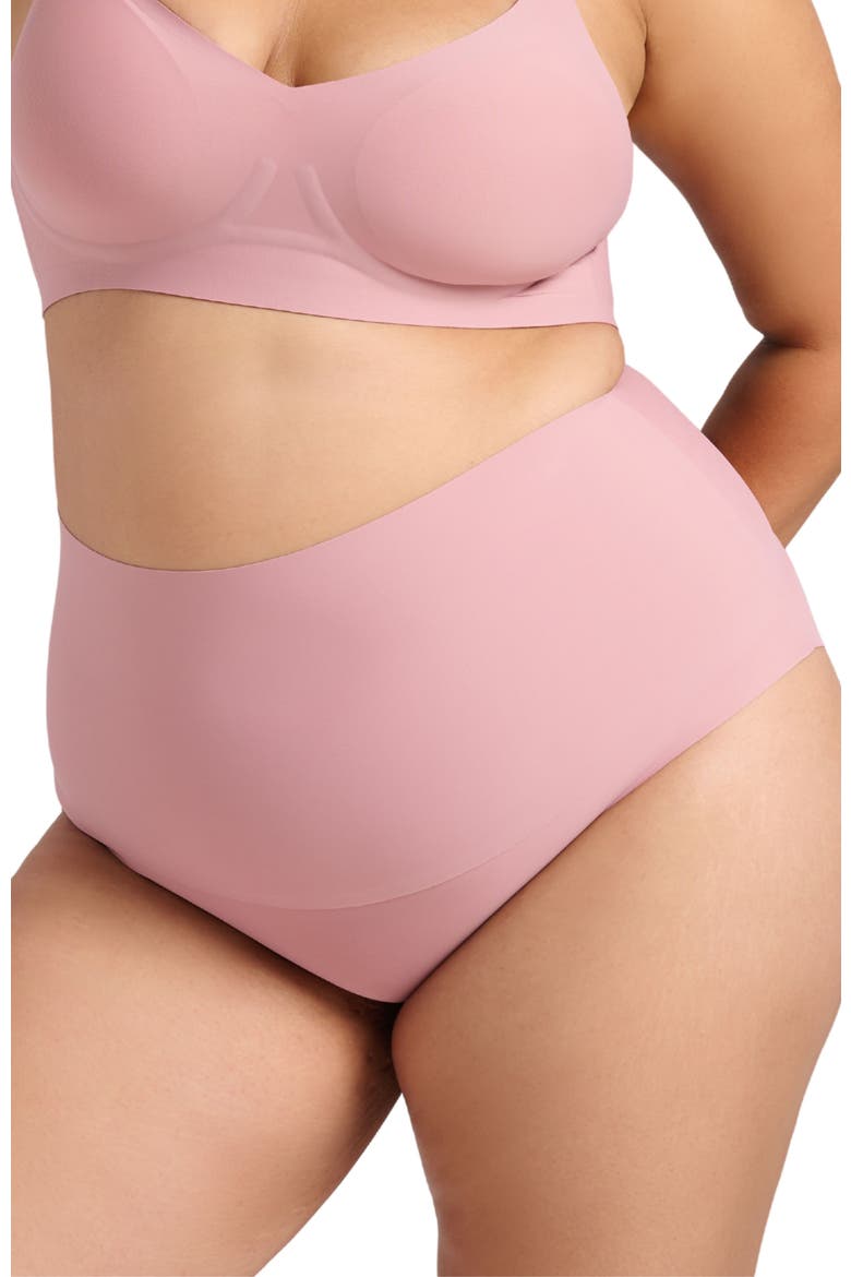 Invisible High Waist Shaping Brief, Main, color, Dusty Rose