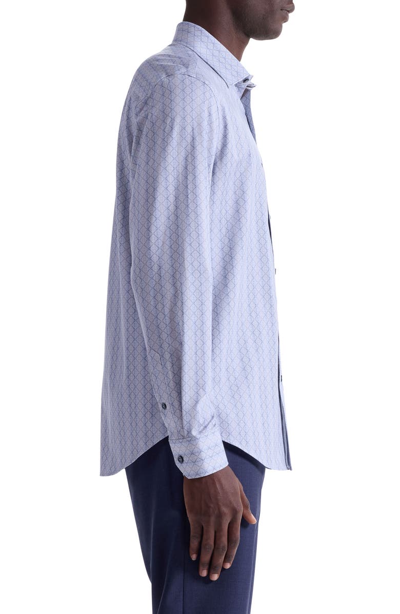Bugatchi James OoohCotton<sup>®</sup> Mosaic Print Button-Up Shirt, Alternate, color, Sand