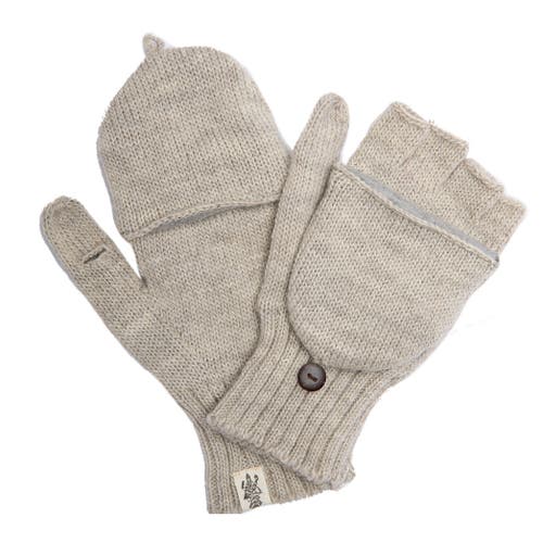 Nirvana Designs Bryant Fingerless Gloves W/ Flap In Linen