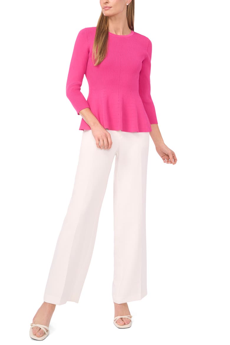 Rib Peplum Sweater, Alternate, color, ROSE VIOLET