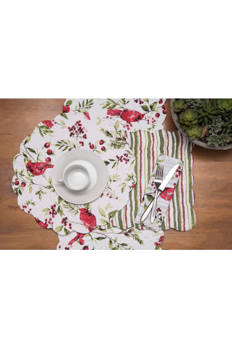 Rosalind Cardinal Botanical Pine Berry Quilt Runner 14" x 51", Alternate, color, Yellow