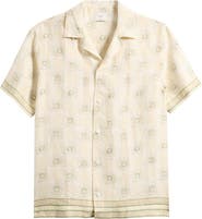 CHÉ Tehla Tile Print Linen Camp Shirt