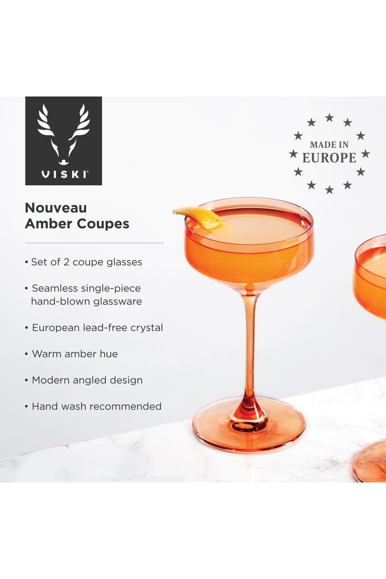 Reserve Nouveau Crystal Coupes, Alternate, color, Orange