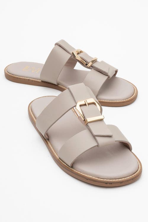 Forever & Always Shoes Sveta Leather Buckled Sandal In Sand