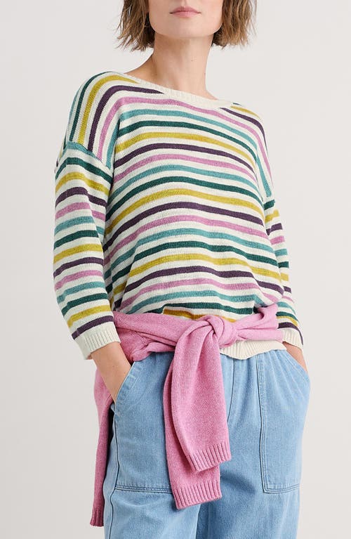 SEASALT CORNWALL SEASALT CORNWALL KNAVOCK STRIPE ORGANIC COTTON & LINEN SWEATER 