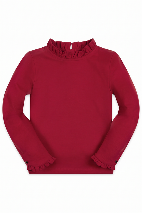 Kids' Organic Ruffle Trim Knit Top