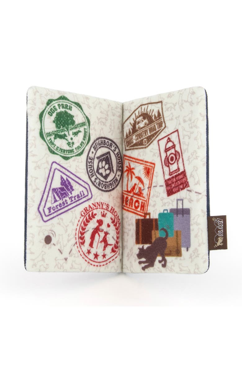 P.L.A.Y. Globetrotter Collection, Pupster Passport Plush Dog Toy, Alternate, color, Multicolored