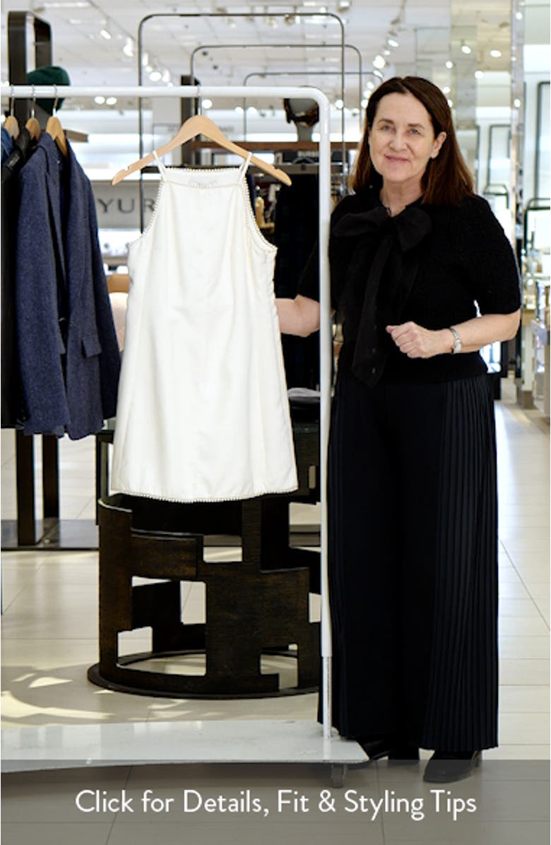 Bead Trim Sleeveless Cotton & Linen Minidress, sales video thumbnail