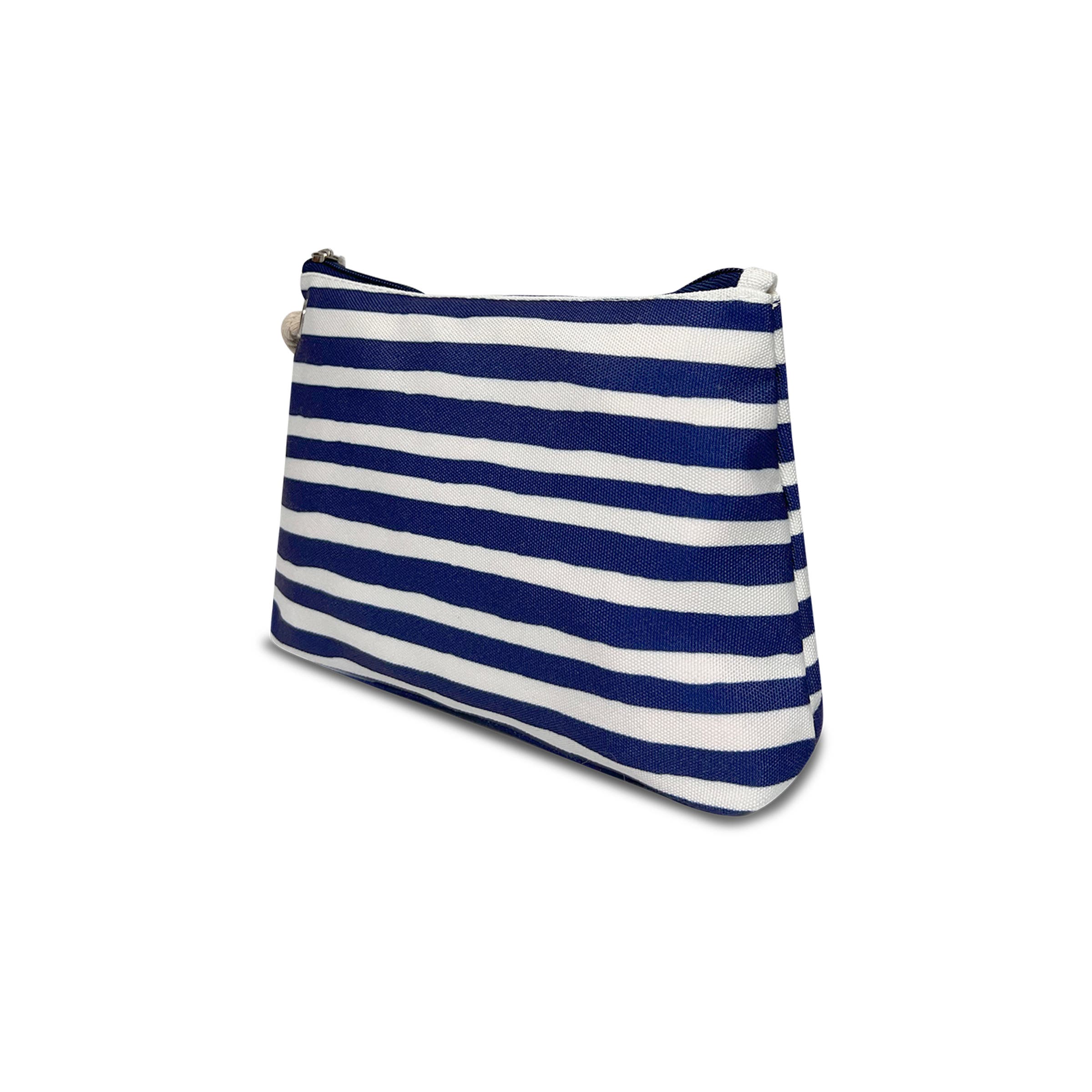 Youzey The Riviera Striped Cosmetic Bag, Alternate, color, Navy Blue
