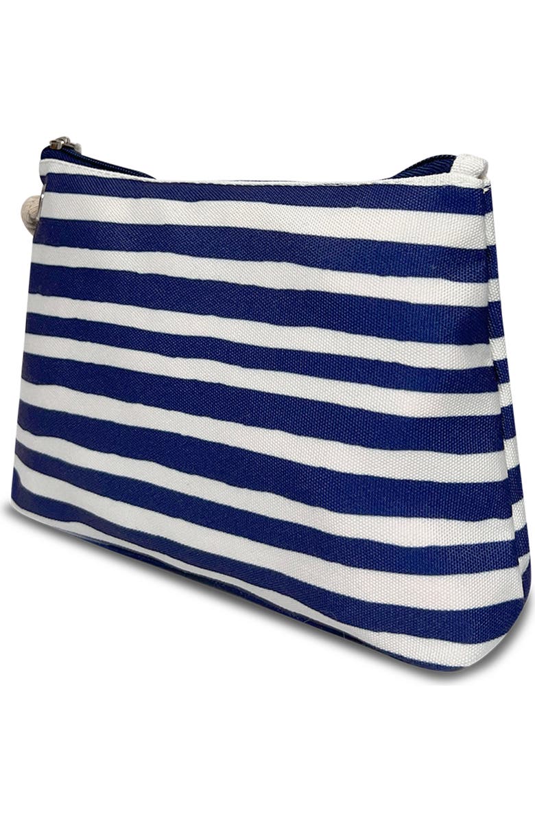 Youzey The Riviera Striped Cosmetic Bag, Alternate, color, Navy Blue