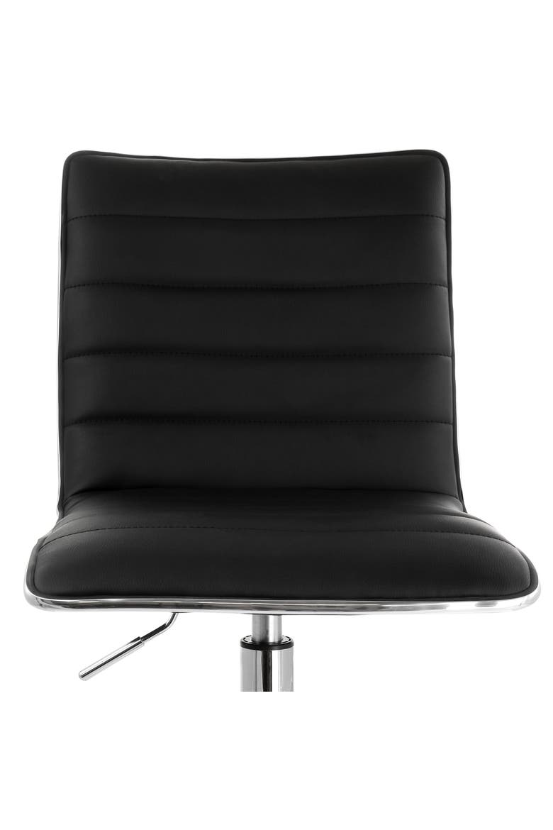 2 Piece Adjustable Faux Leather Rolling Office Chair, Alternate, color, Black