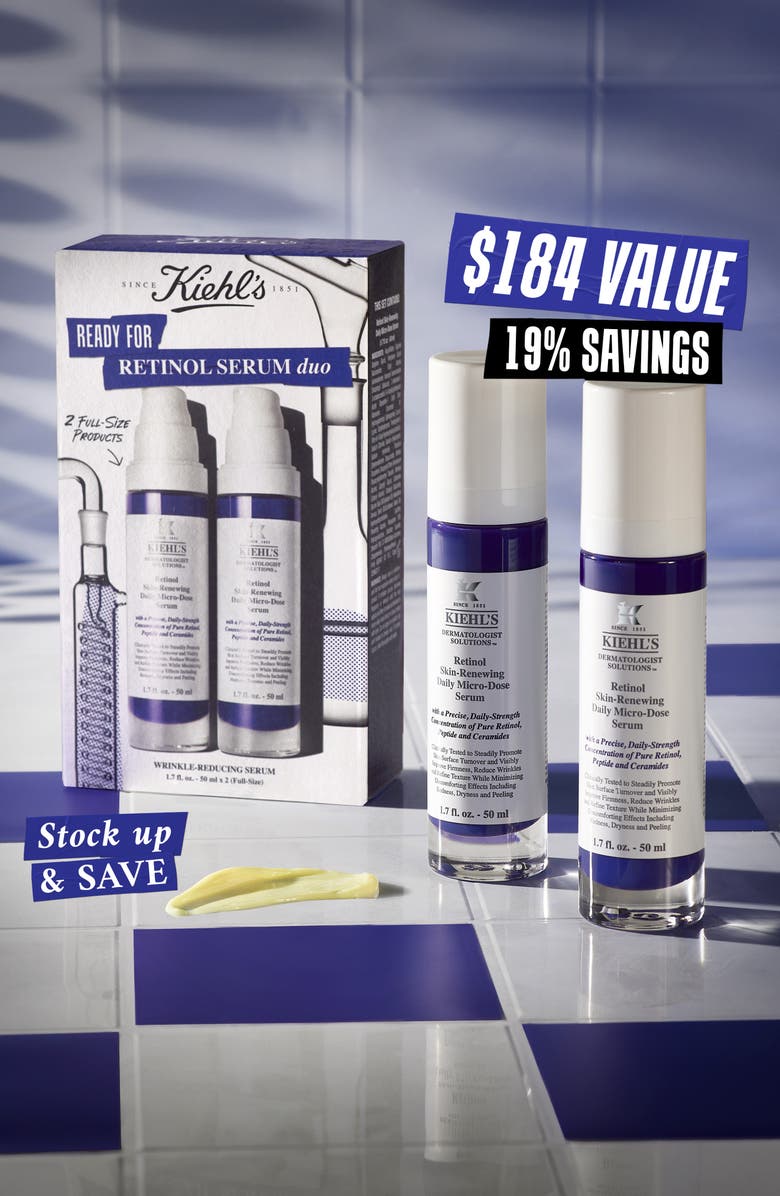 Kiehl's Since 1851 Retinol Skin-Renewing Daily Micro-Dose Serum Duo $184 Value, Alternate, color,