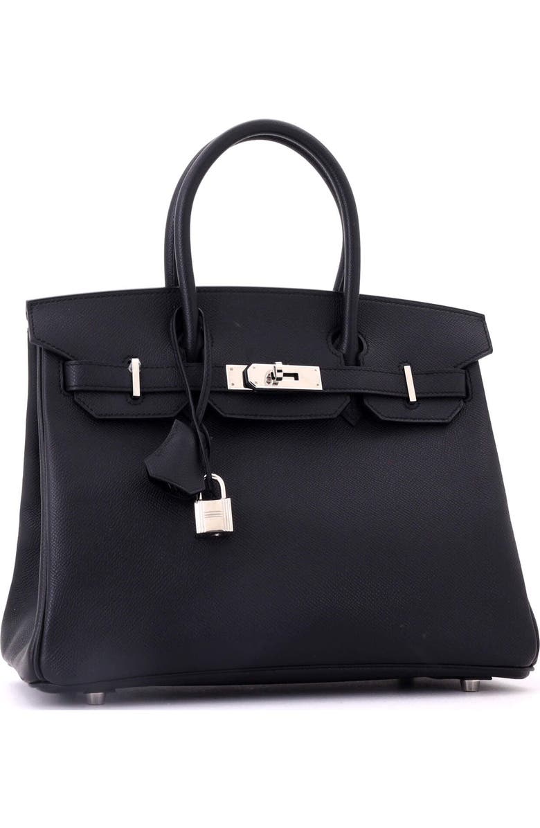 Pre-Owned Hermes Birkin Handbag Black Epsom with Palladium Hardware 30, Alternate, color, Noir