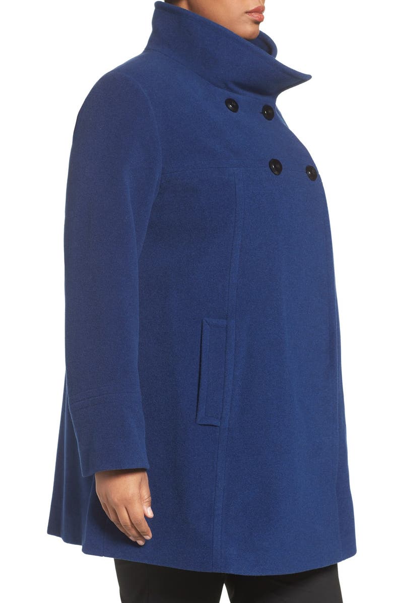 Larry Levine Wool Blend A-Line Babydoll Coat, Alternate, color,