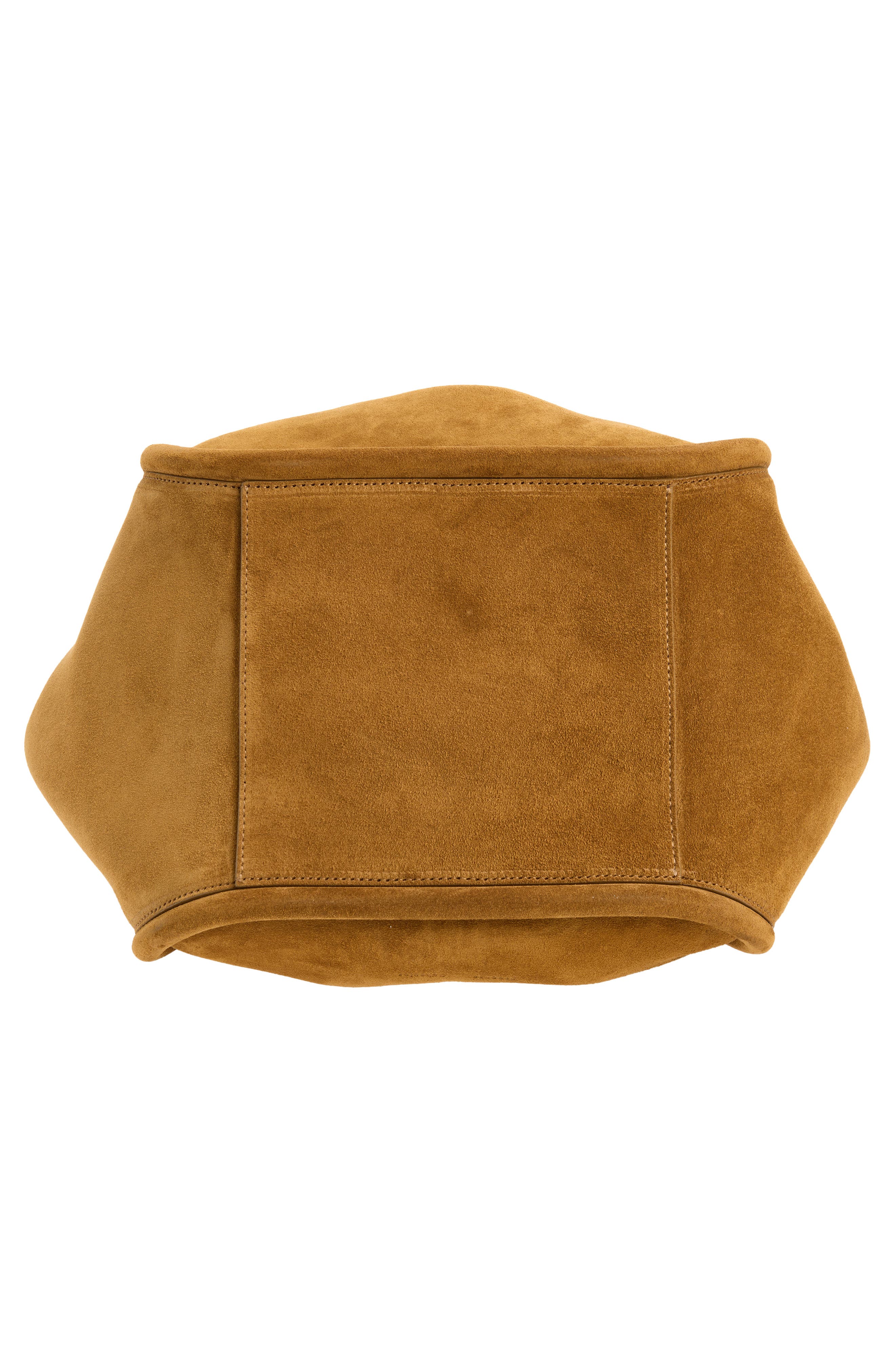 Large Ruched Suede Tote, Alternate, color, HAZELNUT
