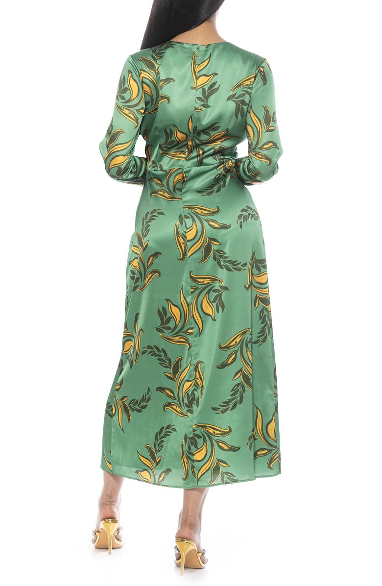 Alexia Admor Floral Long Sleeve Satin Dress, Alternate, color,