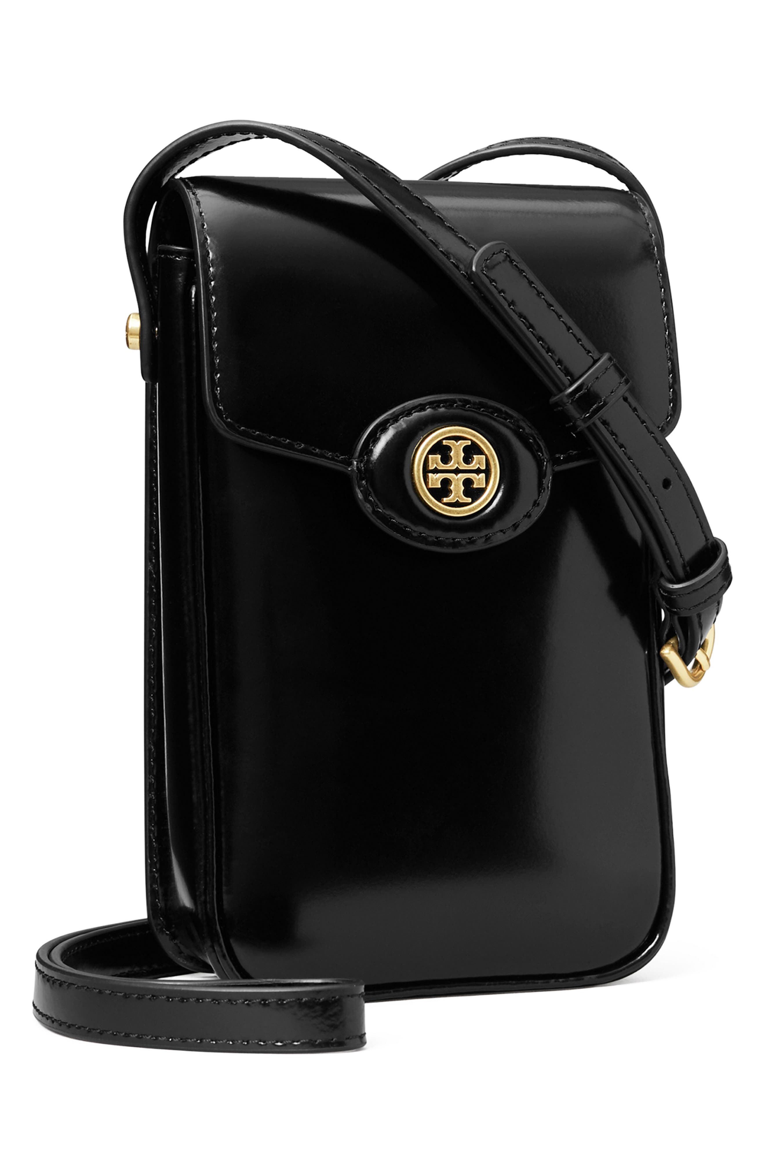 Tory Burch Robinson Spazzolato Leather Phone Crossbody Bag, Alternate, color, 