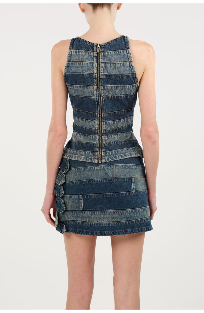 Nocturne Halter Neck Denim Blouse, Alternate, color, Indigo Bkue