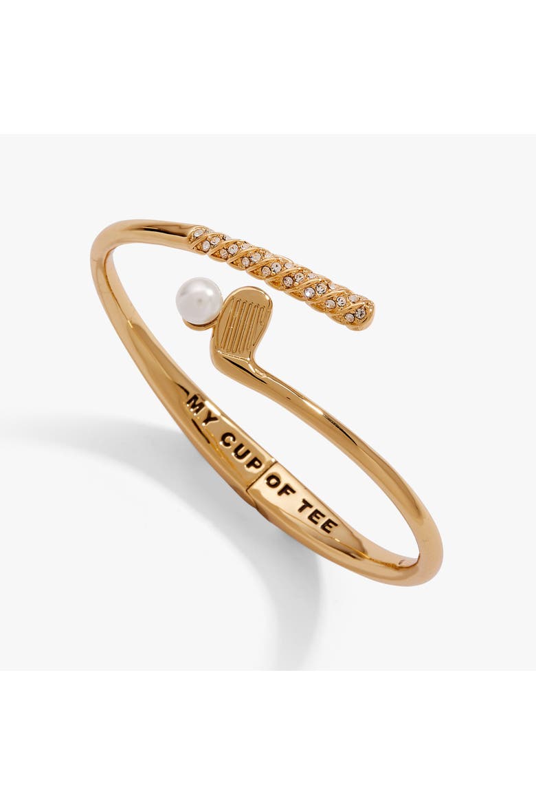 Golf Club 'My Cup of Tee' Bypass Cuff Bracelet, Alternate, color, Gold