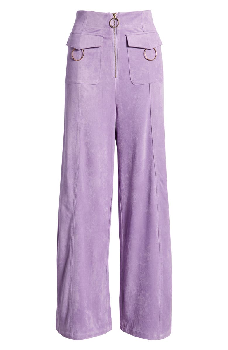 Amy Lynn High Waist Faux Suede Wide Leg Pants, Alternate, color, 