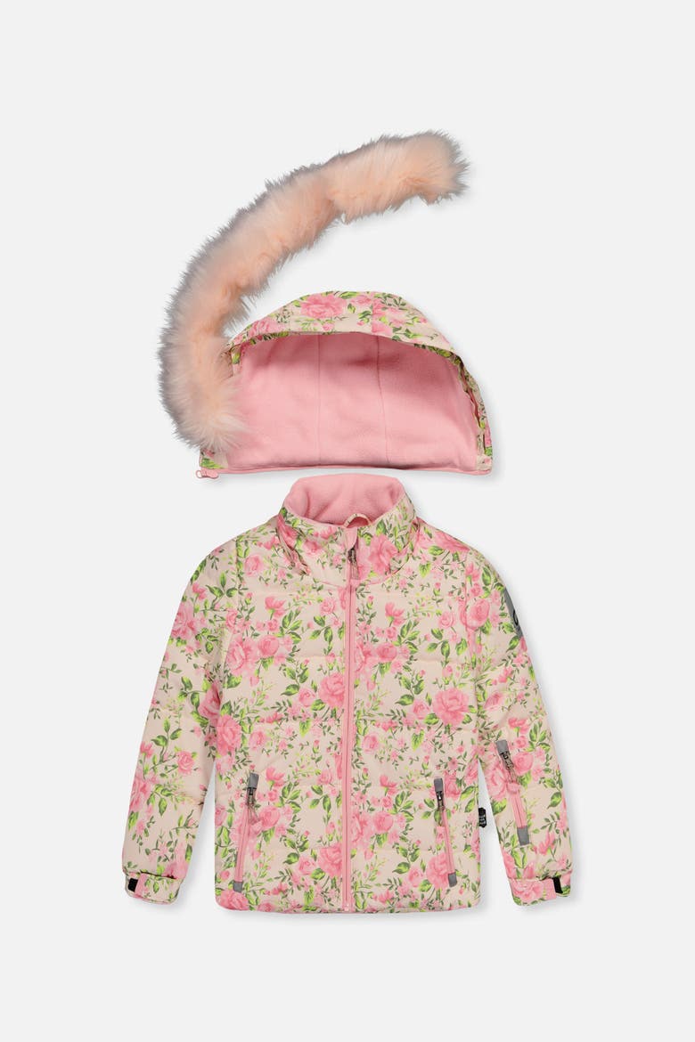 Play Mini Flower Jacket & Reinforced Pants Two Piece Snowsuit, Alternate, color, Pink Mini Flower Print