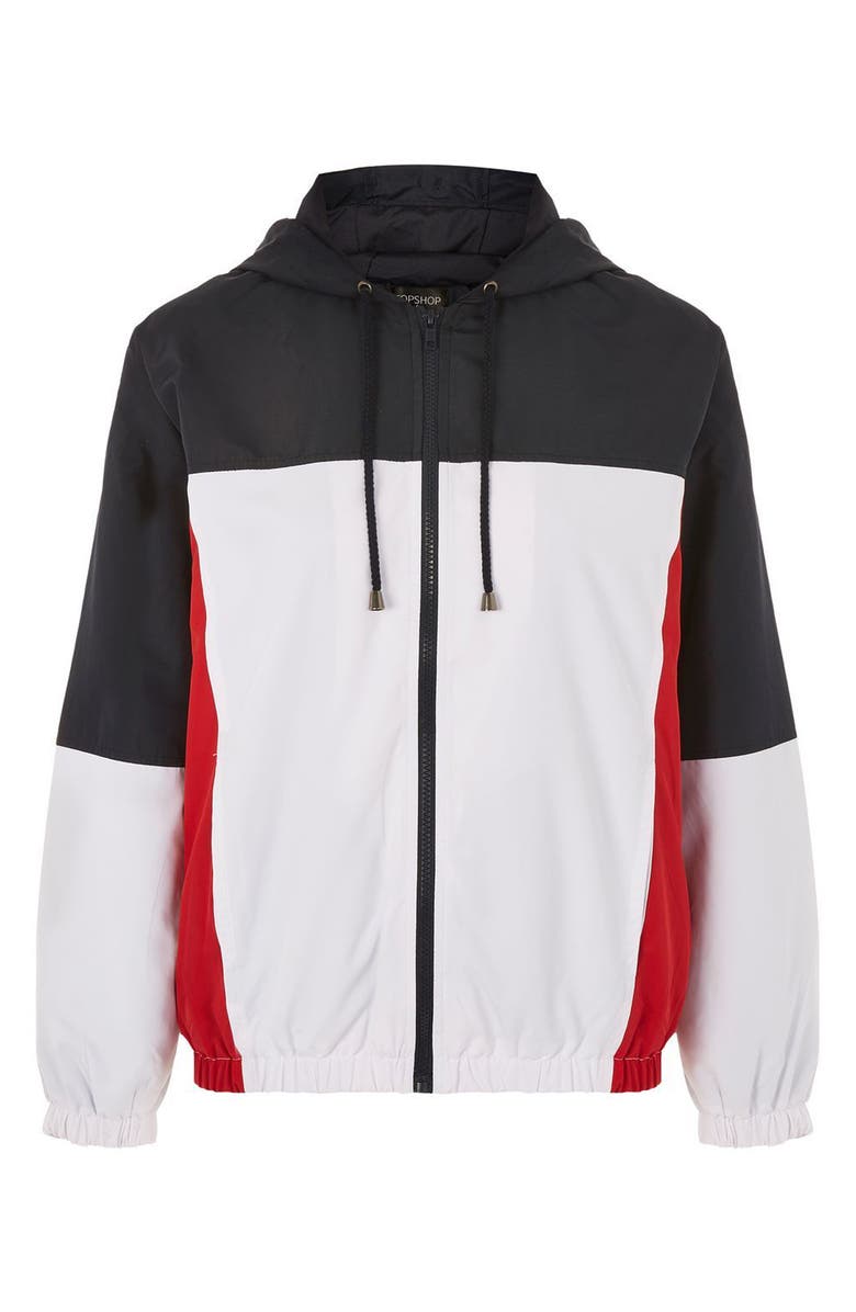 Topshop Colorblock Windbreaker Jacket, Alternate, color,