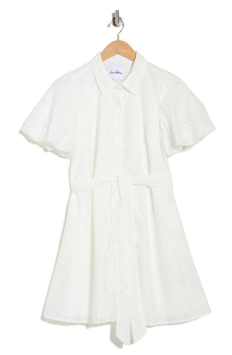 Sam Edelman Eyelet Puff Sleeve Shirtdress, Main, color, 