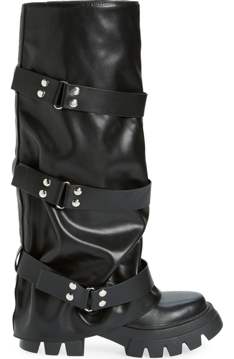 AZALEA WANG Charna Lug Sole Knee High Boot, Alternate, color,