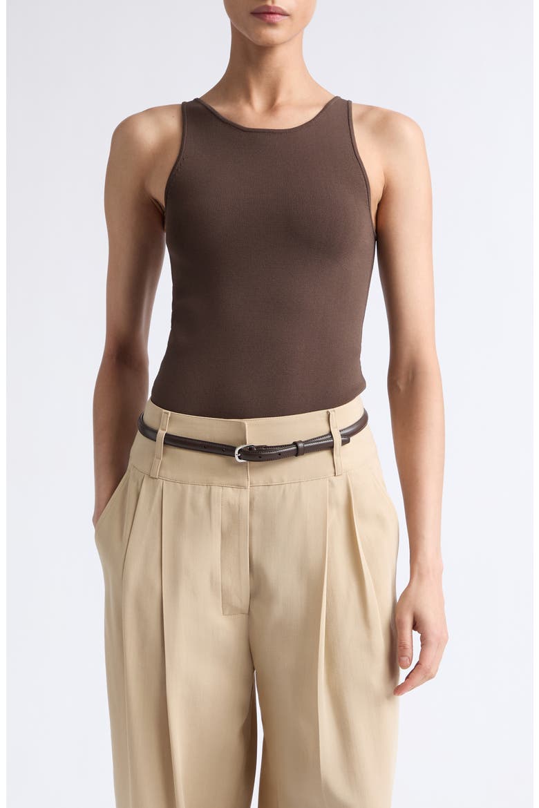 Classic Compact Knit Tank, Main, color, WALNUT