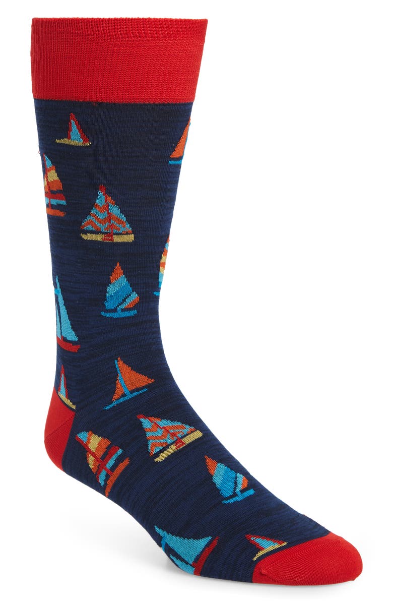 Bugatchi Sailboat Socks, Main, color, 