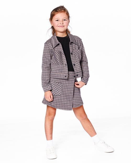 Deux Par Deux Jacquard Knit Jacket With Houndstooth In Brown
